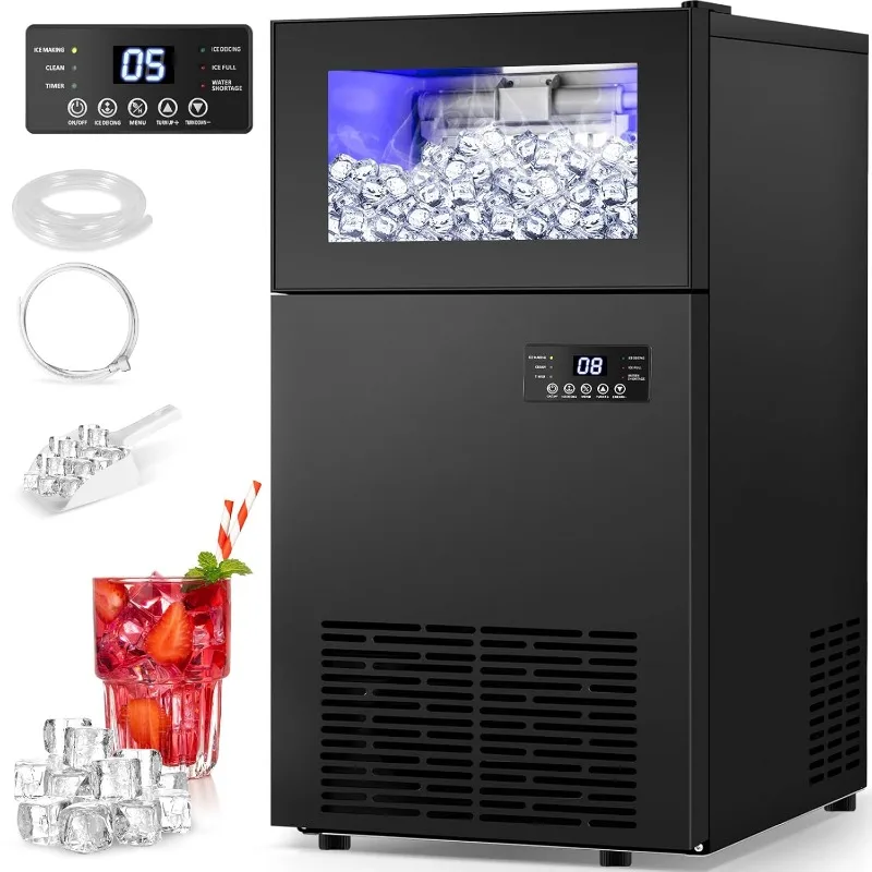 Upgraded Commercial Ice Maker Machine 130 LBS/24H, 15