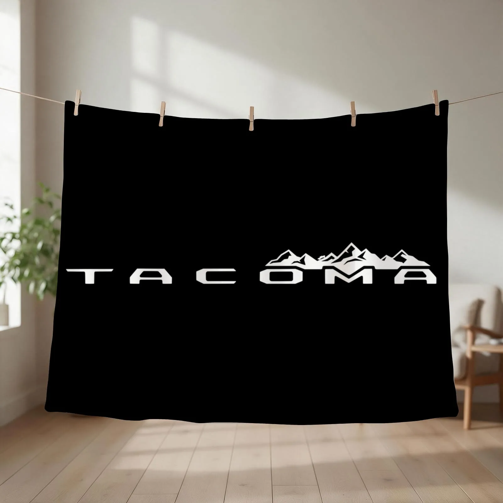 Tacoma Truck Mountains Tailgate Script Throw Blanket Soft Big warm for winter Decorative Sofas Plush Blankets