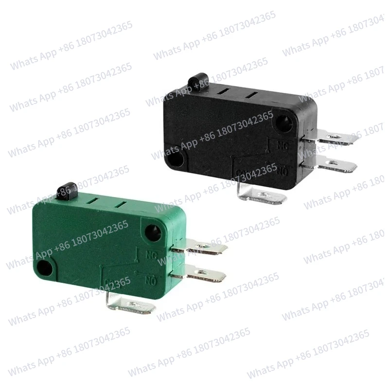Pulsador KW1-103 Microinterruptor de 3 pines 16A 15A 125V AC Horno microondas Microinterruptor de límite grande Verde Negro