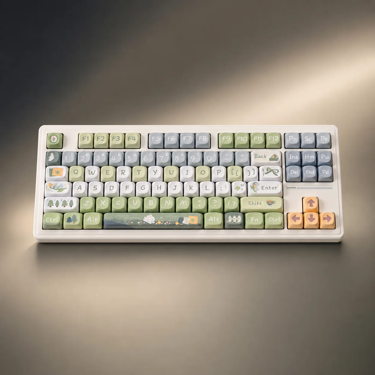 Spring Letter Keycaps 132 Keys Set PBT Material MOA Profile DYE-SUB Wooting Alice For CHERRY MX Switch Mechanical Keyboard
