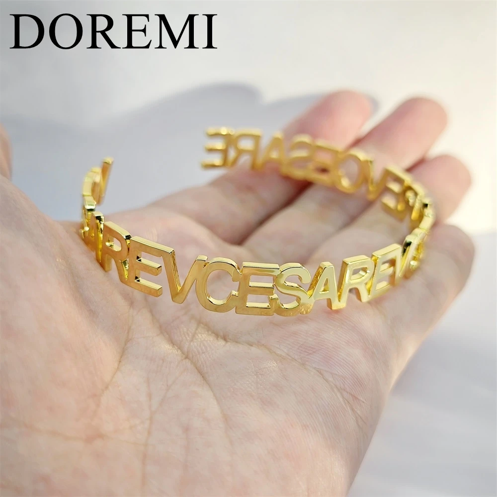 Lateefah Stainless Steel Custom Name Bangle Men Fashion Customized Name Bracelets Letter Personalized Bangles
