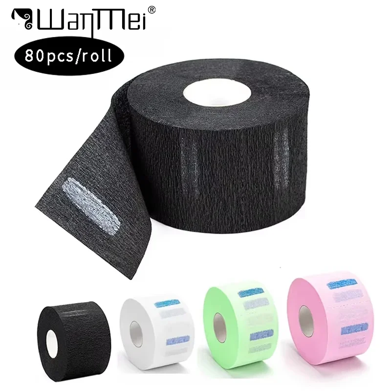 

5 Rolls Disposable Neck Strips for Hairdye Stretchable Neck Paper Salon with Adhesive Strip Non-Sticking Collar Protector Salon