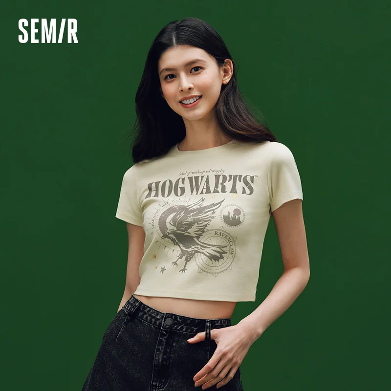 

Semir Harry Potter IP футболка с коротким рукавом женская короткая стиль 2025 новый стиль приталенный летний наряд для летних вечеринок