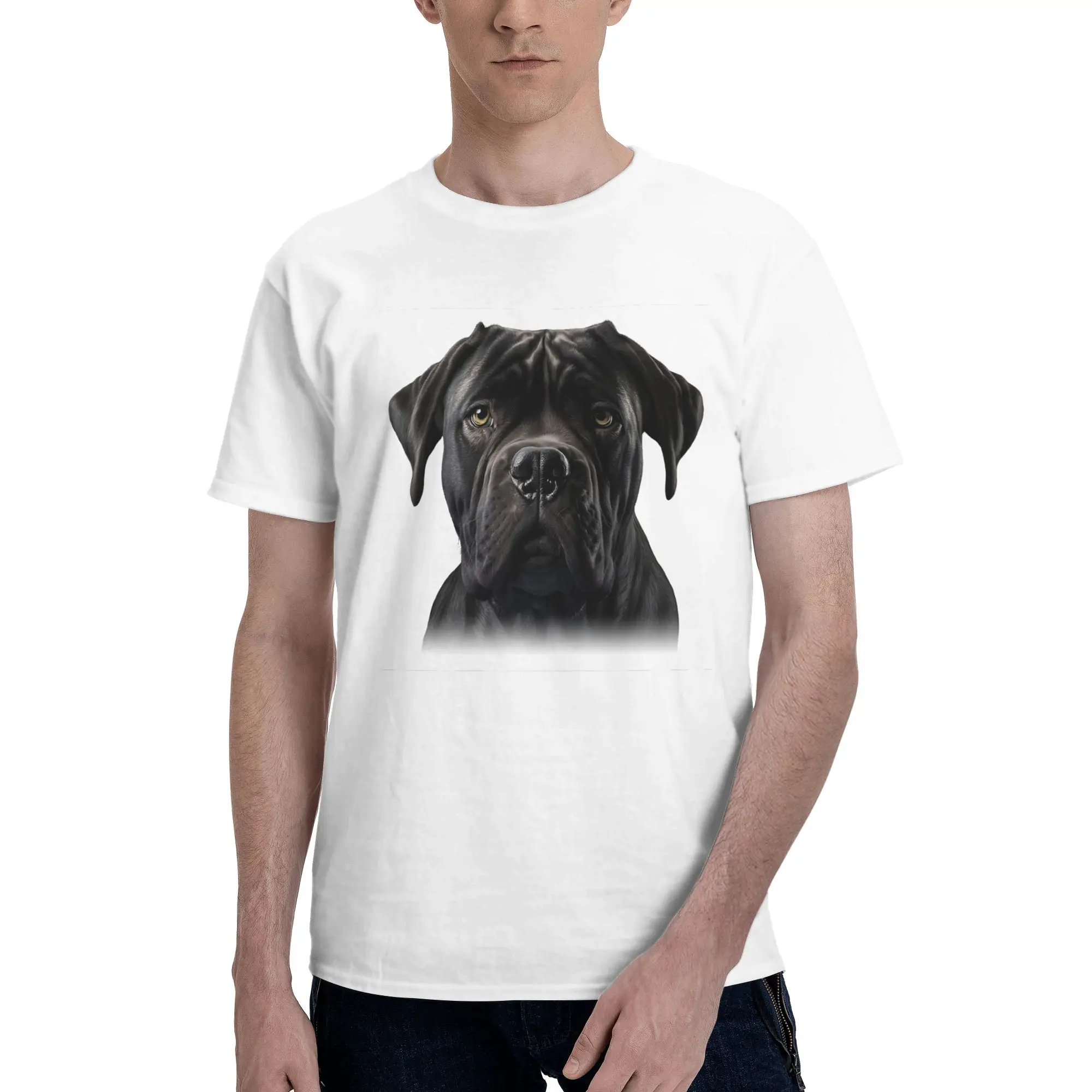 

Black cane corso Italian Mastiff 100% Cotton T-Shirt Men's Classic T Shirts Men Round Neck Short Sleeve S-6XL