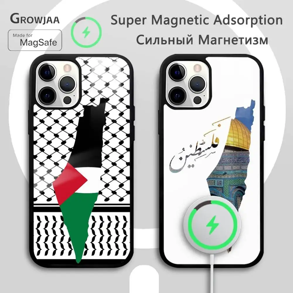 

Чехол для телефона с логотипом MAP P-Pale-Stines для IPhone 17, 16, 15, 14, 13, 12, 11 Pro Max Plus Mini Magsafe, беспроводной магнитный чехол