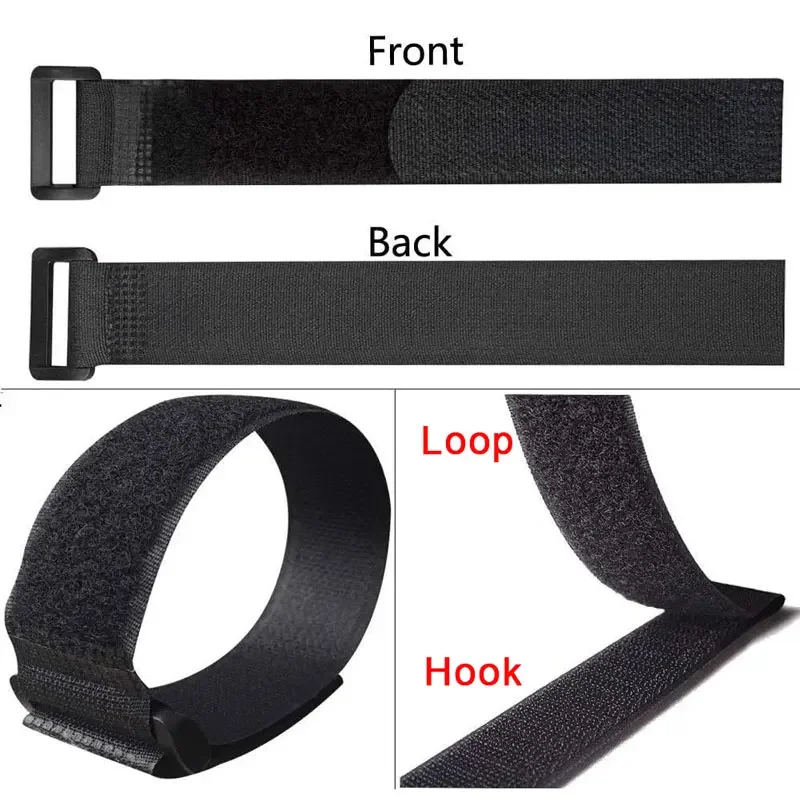 5/50PCS Reusable Hook and Loop Ties Nylon Zip Ties Magic Tape Self-adhesive Hook and Loop Ties Adjustable Fasteners Cable Ties