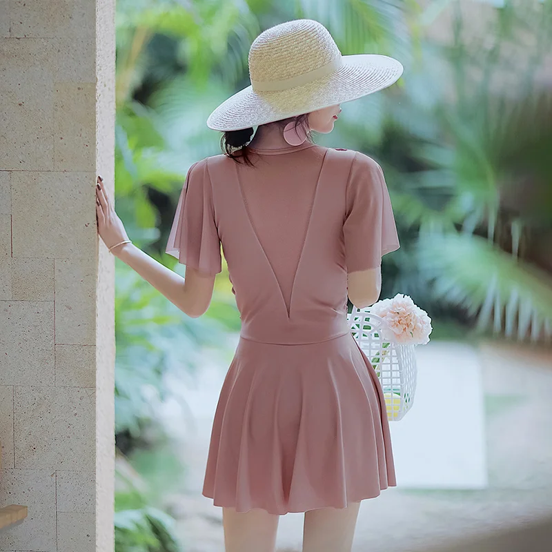 Maillot de bain à armatures pour femmes, jupe une pièce, mi-longue, grande taille pour mamans