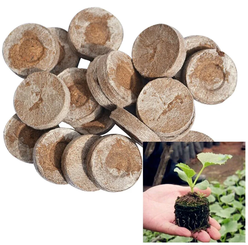 5 Pcs Nurture Seedling Soil Block Seed Germination Base Material Coconut Bran Peat Soil Cuttage & Cutting Seedling-raising