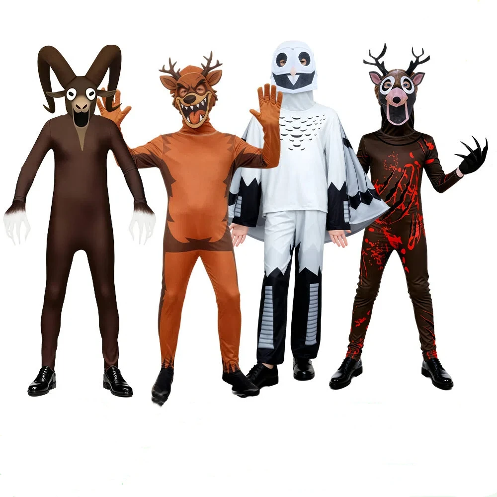 

Games 99 Nights in The Forests Cosplay Costume Bodysuit Mask Gloves Set Halloween Cosplay Jumpsuit For Boys Girls Adult