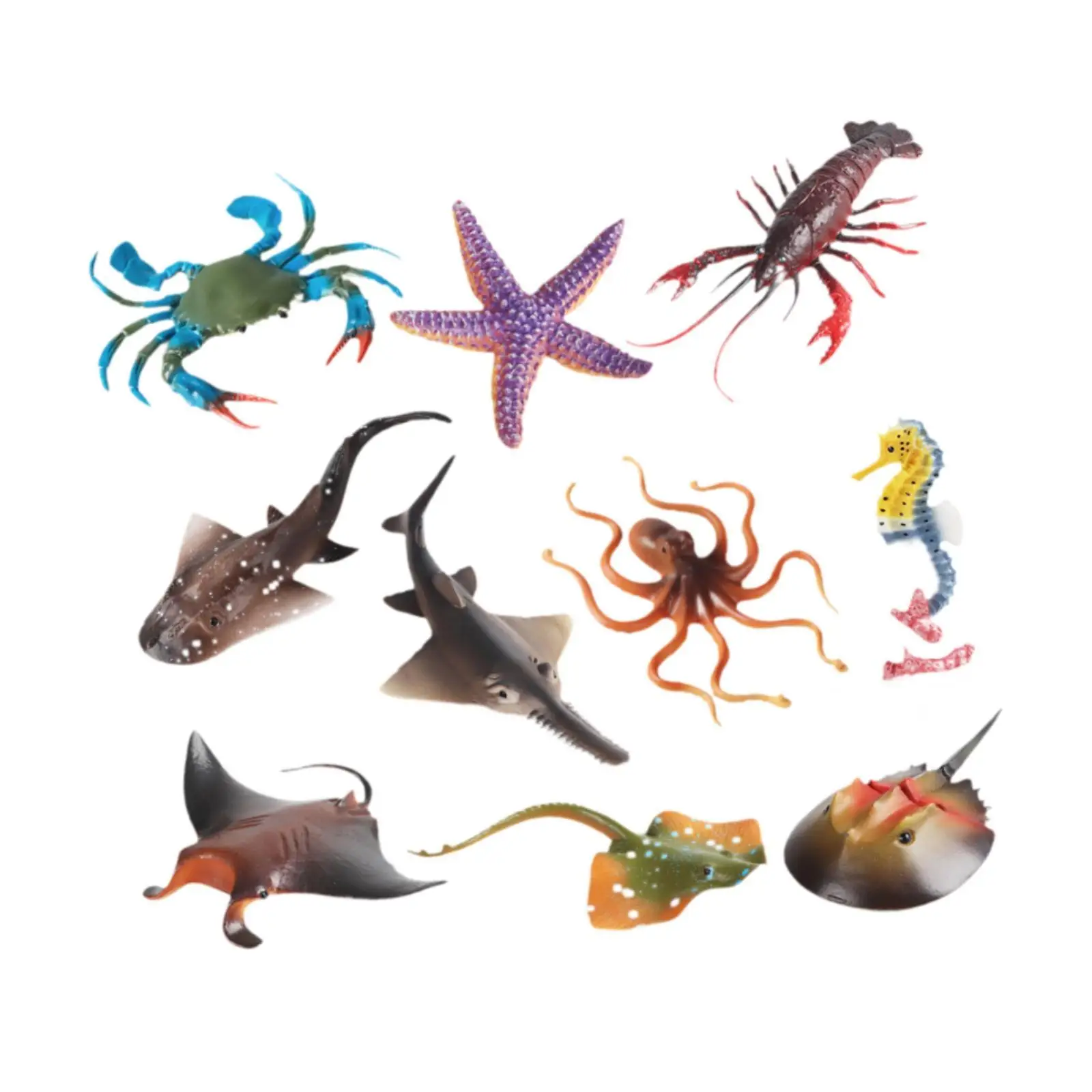 Faux Animaux de la Mer pour Enfant, Ensemble de Jeu, Figurines de Simulation, 10 Pièces