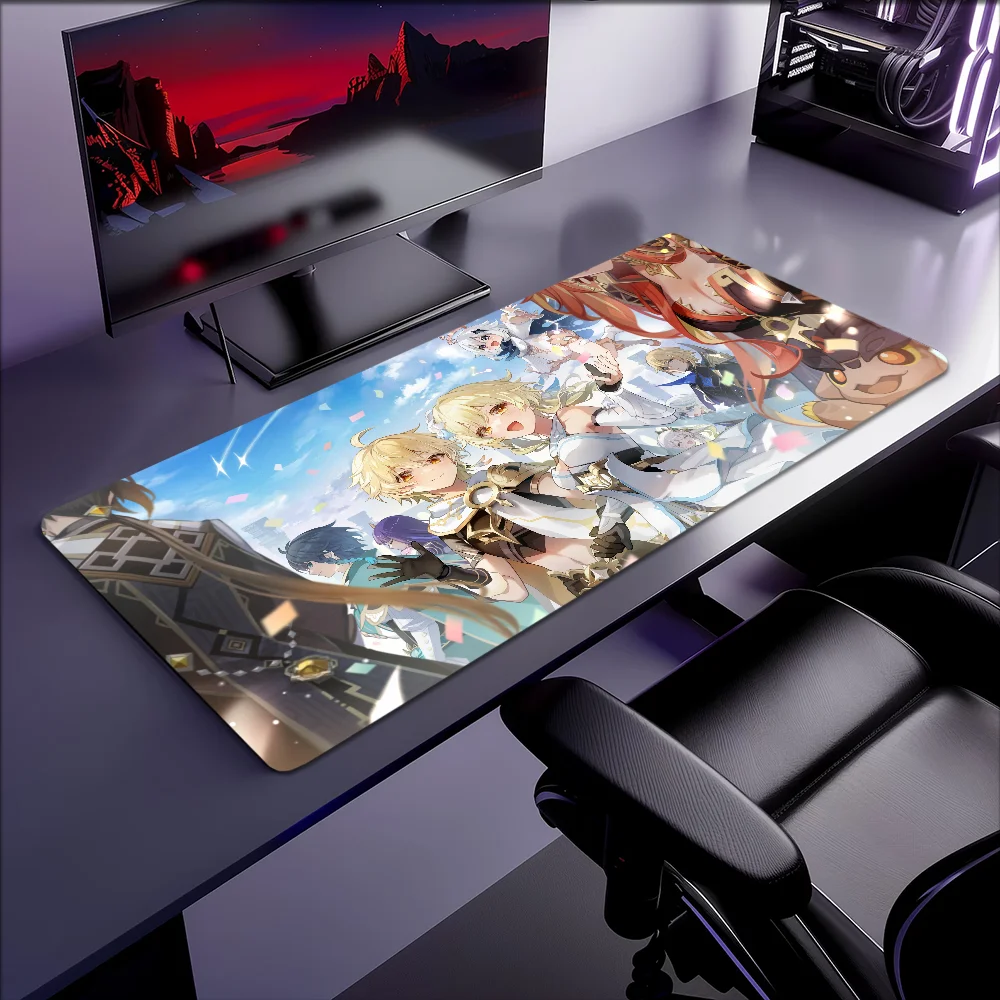Game Genshin Impact Aether Lumine Mouse Pad Non-slip Thickened Large Writing Lockedge Office Student Gaming Cushion MousePad