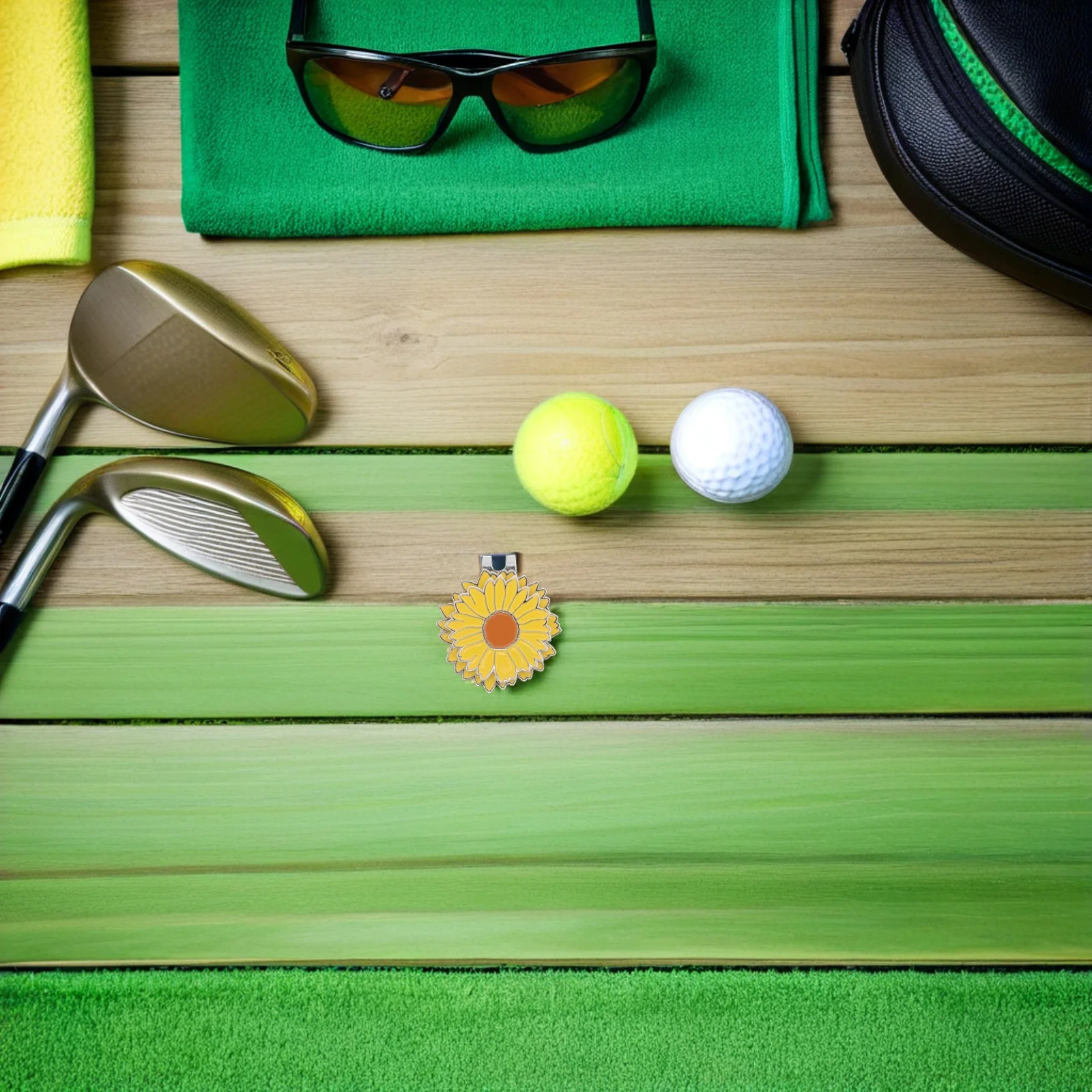 قبعة الجولف كليب زهرة معدنية الكرة ماركر أنيق قبعة التجنيب كليب للرجال النساء حافة قبعات قناع إكسسوارات الغولف