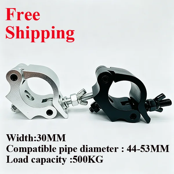 20pcsZN08S50 Fit 44-53MM1.73-2.09in Load500kg Quick Release Aluminum Truss Clamp Stage Light Hook For DJ Disco Party Stage Light