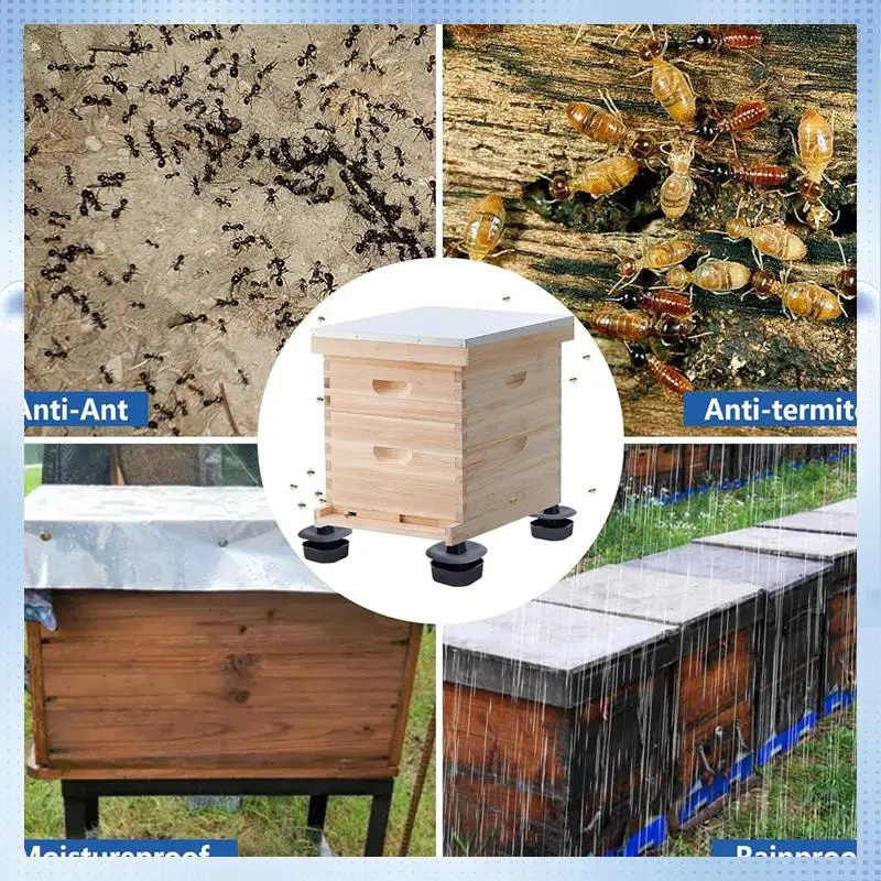 

AD-3 Sets/12Pcs Beehive Stands- Sturdy Beehive Feet Stands- Beehive Base Beekeeping Hive Support Tools For Outdoor Garden