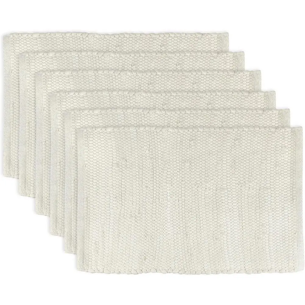 

Handmade Chindi Tabletop, Reversible and hine Washable, Placemat Set, 13x19, Natural