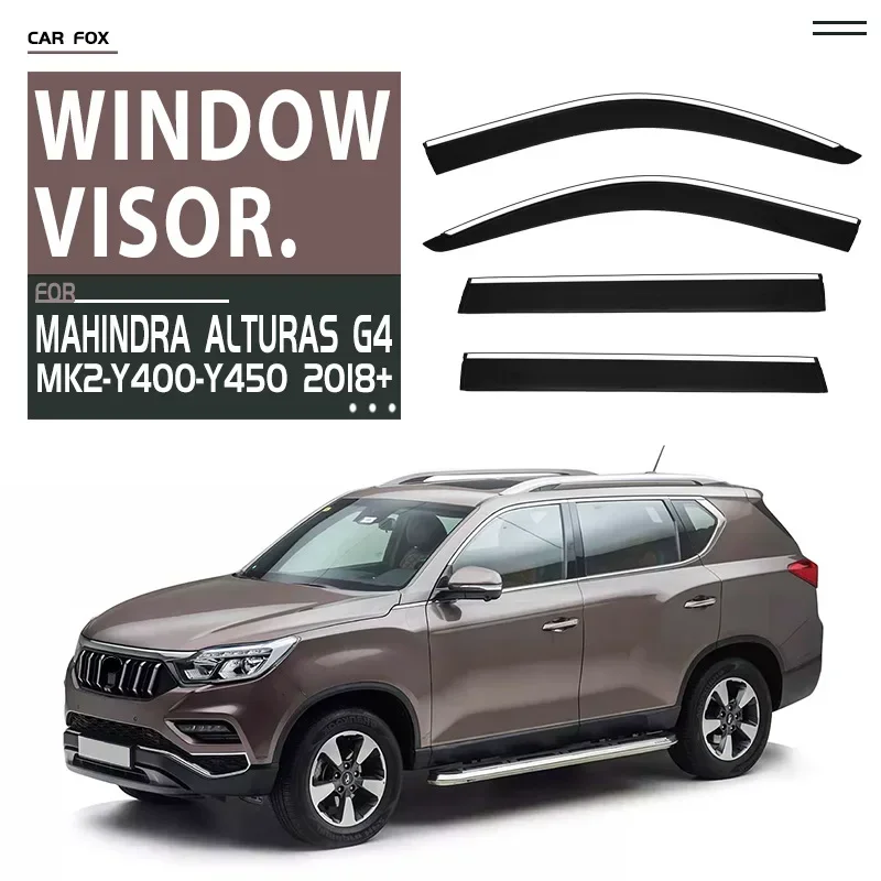 Weathershields Accessories Vent Shades Awnings For Mahindra Alturas G4 Y400-Y450 2018+ Weathershileds Rain Visor Rain Eyebrow