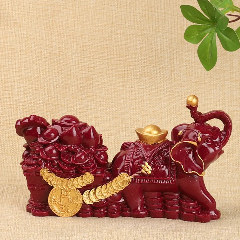 Cinnabar Decoration Lucky Elephant Cornucopia Office Desk Surface Panel Furnishings Ornaments Living Room High-Grade