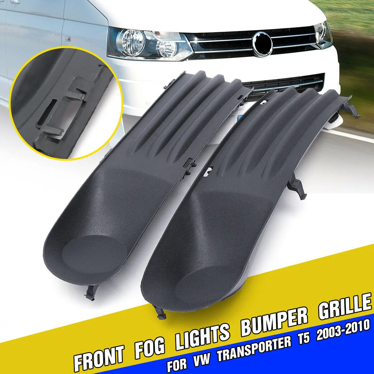 

1 pair Car Left Right Front Fog Light Cover Car Exterior Lamp Accessories For VW Transporter T5 2003-2009 7H0807490A 7H0807489C