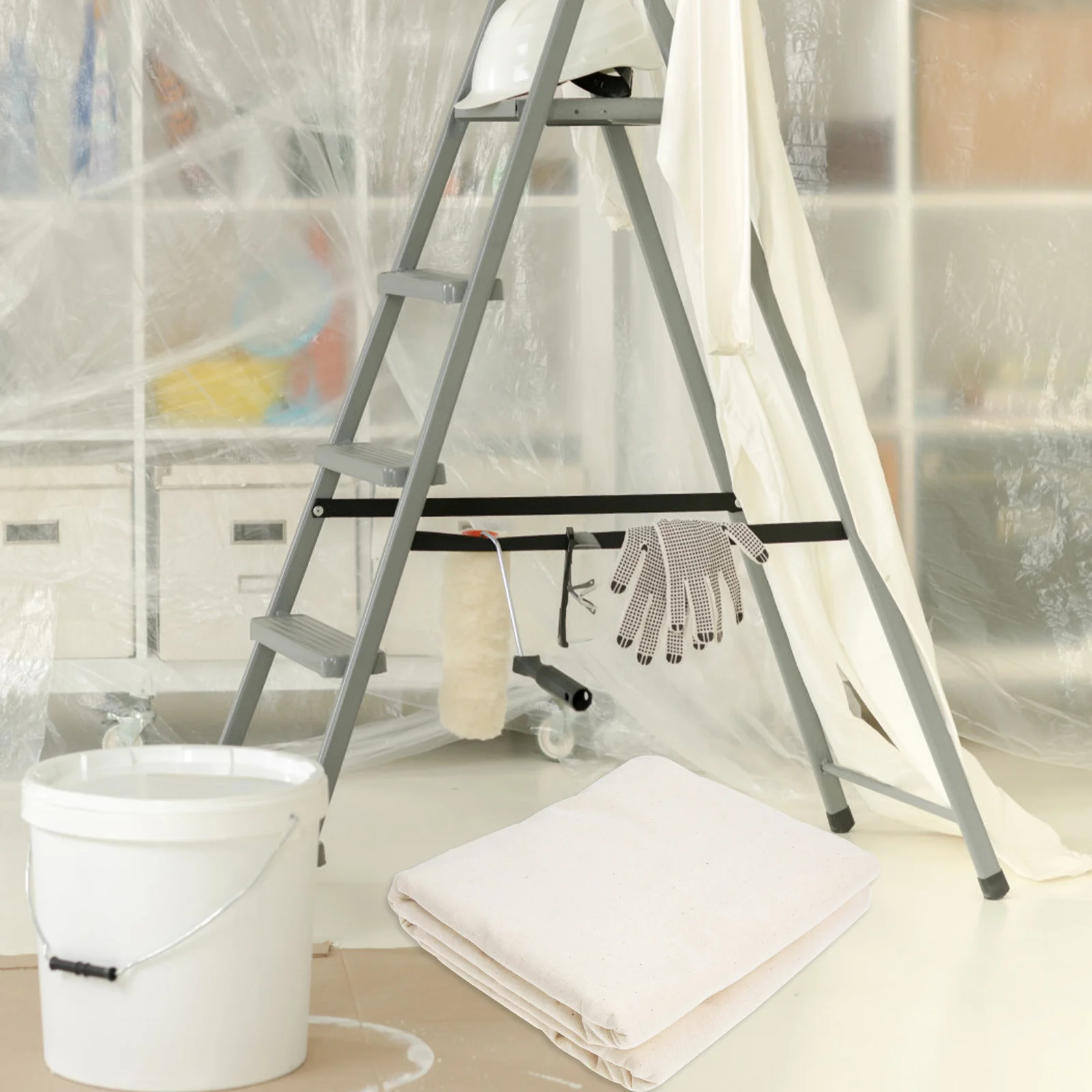 

Cotton Drop Cloth All-Purpose Floor Furniture Protector Washable Reusable Thick Wear-Resistant DIY Painting Projects