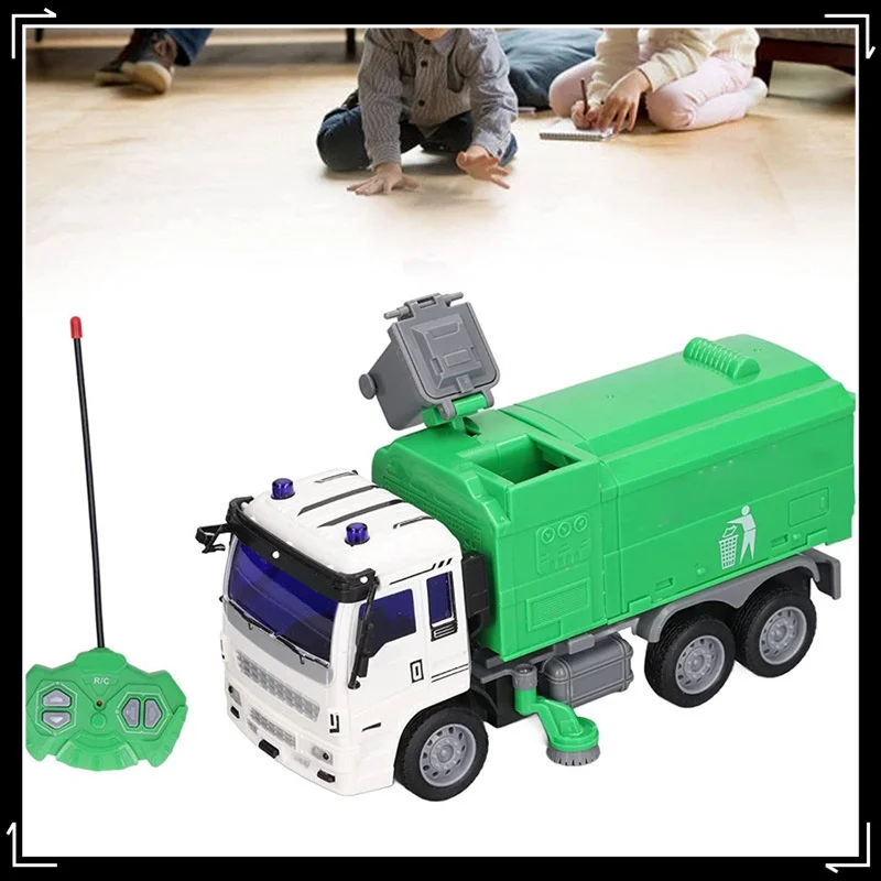 1:30 Children'S Four-Way Lithium Electric Remote Control Fire Truck Sanitation Engineering Car Boy Motorcycle Toy Model Car Gift