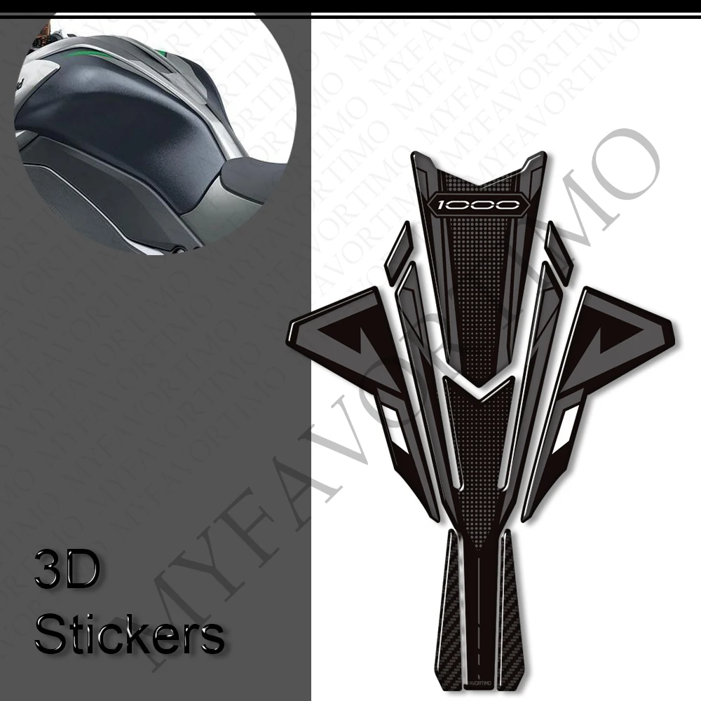 Motorcycle For Z1000  Z 1000 SE Tank Pad Knee Grip Gas Fuel Oil Protection 3D Stickers Decals Accessories