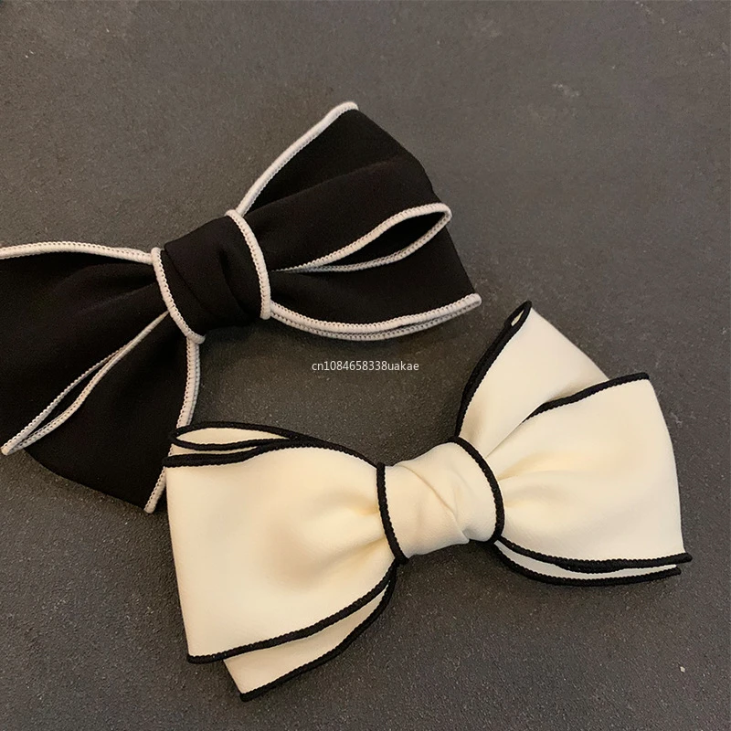 Imitação bowknot grampos de cabelo para mulheres, cabeça superior hairpin, presilhas rabo de cavalo, arcos elegantes, monocromático Headwear, acessórios