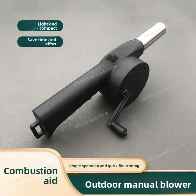 

Mini Hand-cranked Air Blower Portable BBQ Grill Fire Bellows Barbecue Fan for Picnic Camping Outdoor Grilling Essentials