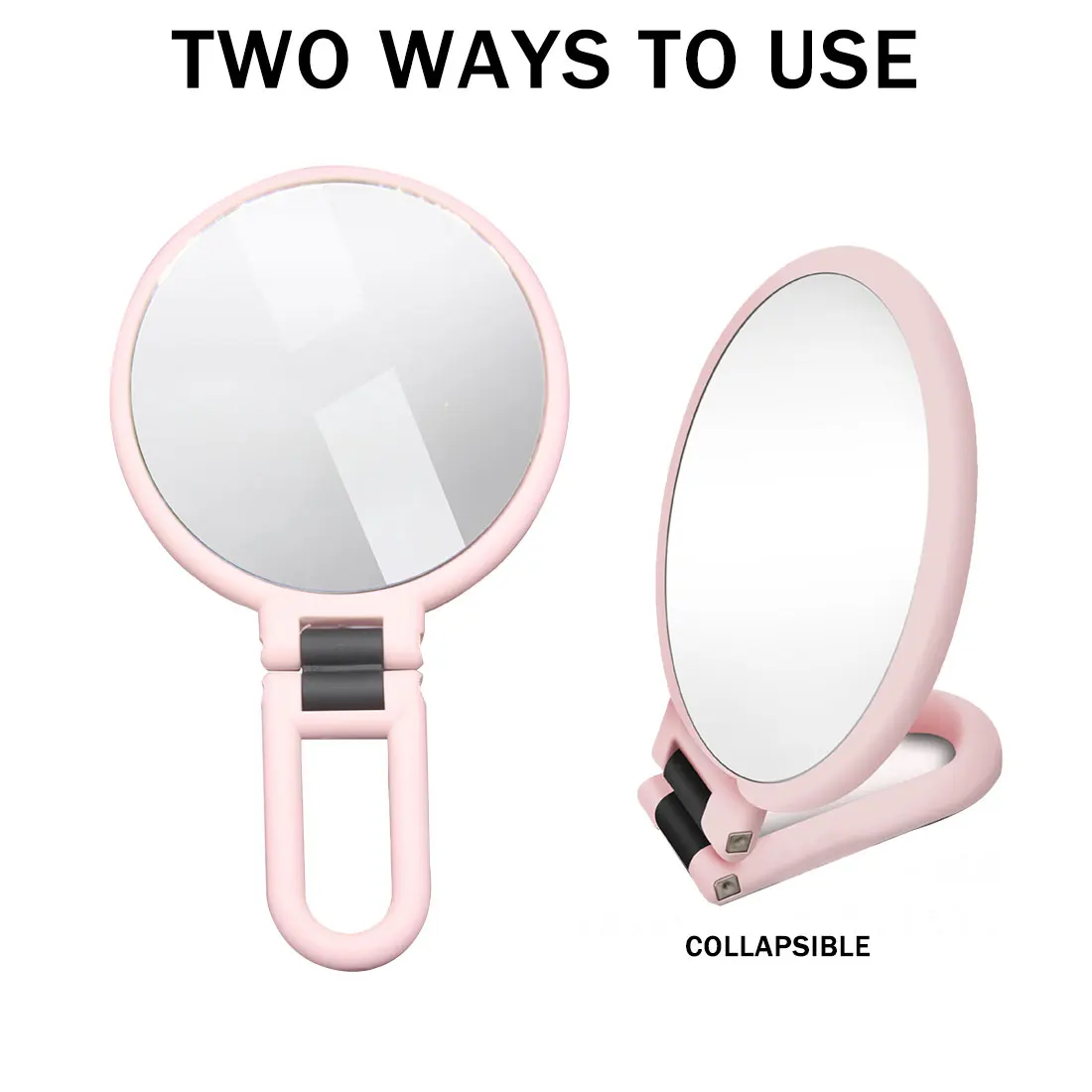 CASBathroom-Miroir de maquillage grossissant U100, miroir à main portable et pliable, outil de maquillage double face