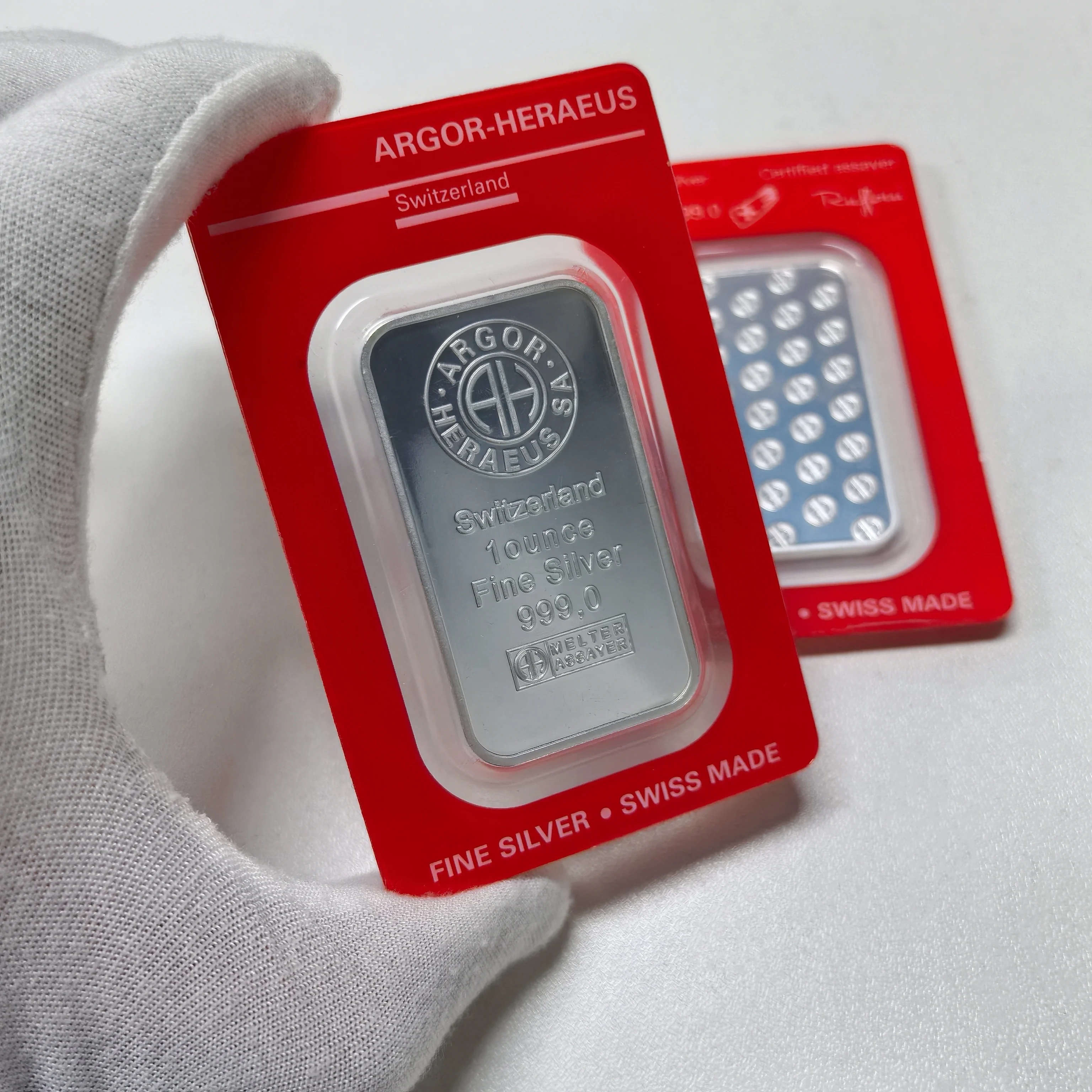 New 1 OZ Silver Plated Bar With Red Sealed Packaging 2.5g/5g/10g/20g/50g/100g Brass Gold Plated Bar With Unique Serial NO. Gift