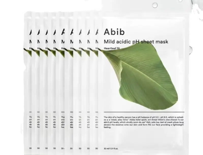 Маска-патч Abib Mild Acidic pH Heartleaf, увлажняющая и успокаивающая, бестселлер корейского бренда Olive Young.