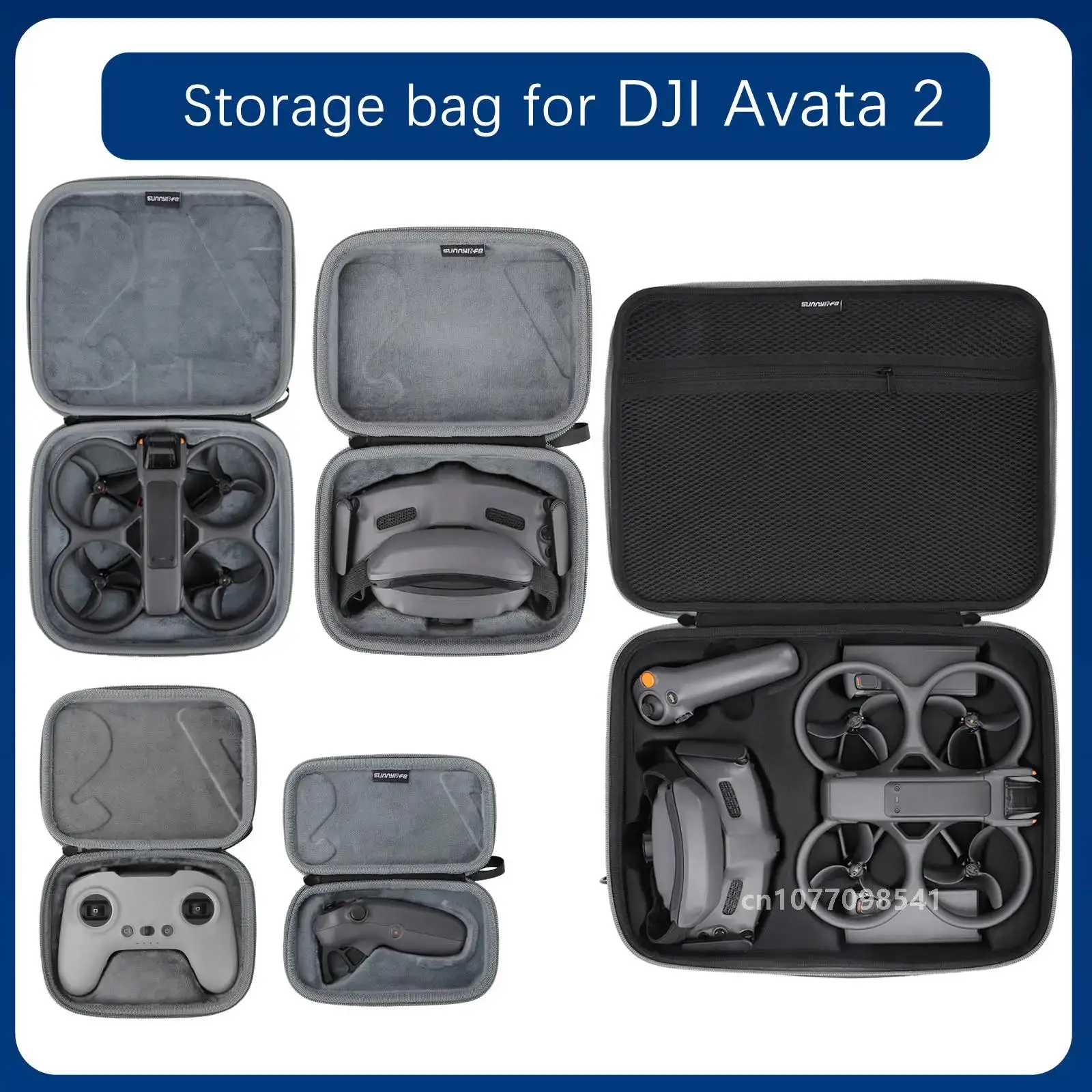 Sunnylife Carrying Storage Bag for DJI AVATA 2 FPV Remote Controller 3 Bag  Goggles 3 RC Motion 3 Case Accessories