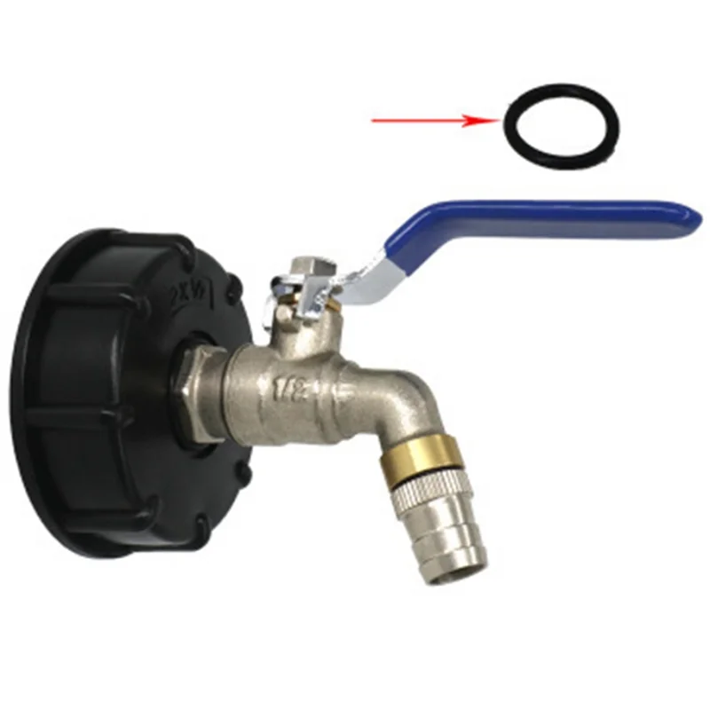 IBC Ball Outlet Tap Tank 3/4 Inci untuk Makanan Kelas Drain Adapter S60X6 1000 L Tangki Air Hujan Kontainer Kuningan Selang Faucet Valve