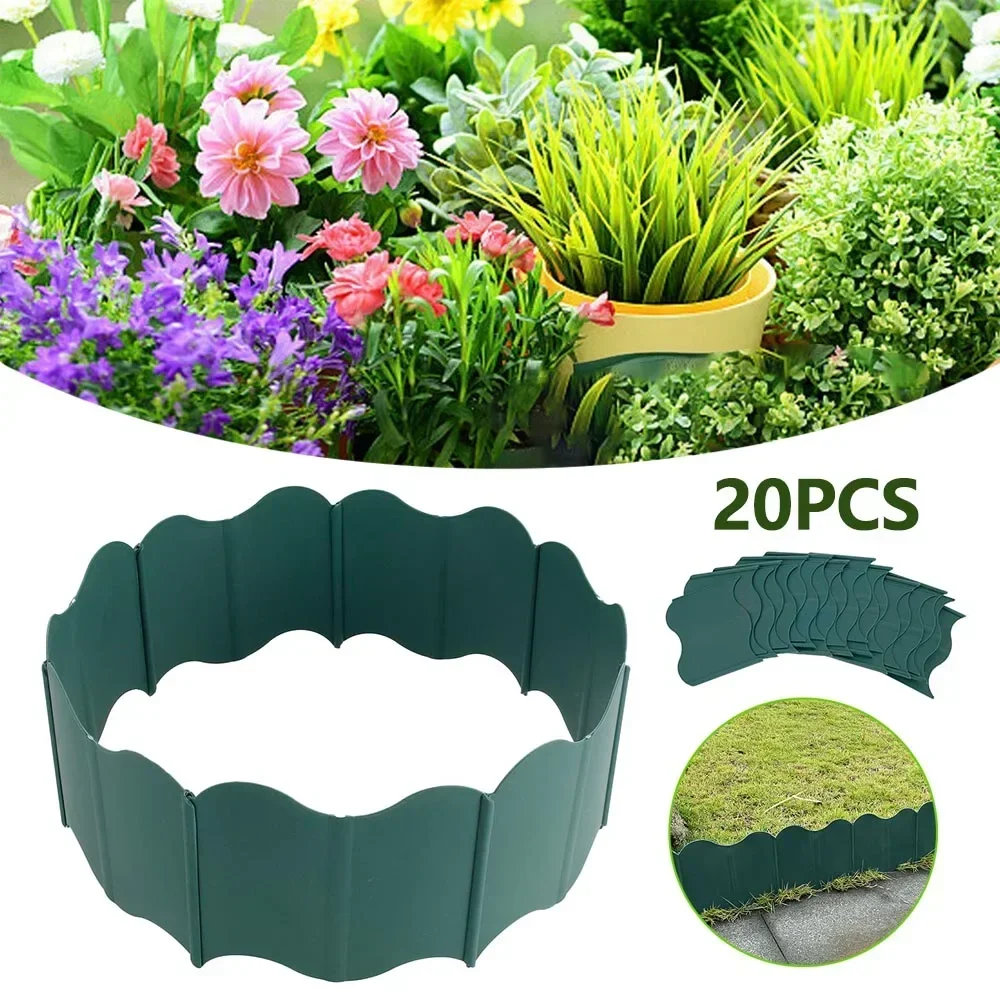 20Pcs Ogrodzenie ogrodowe PP Plastikowa ścieżka trawnika Obramowanie DIY Roślina Kwiat Obramowanie Podwórko Trawnik Palisade Dekoracje Akcesoria Nowe