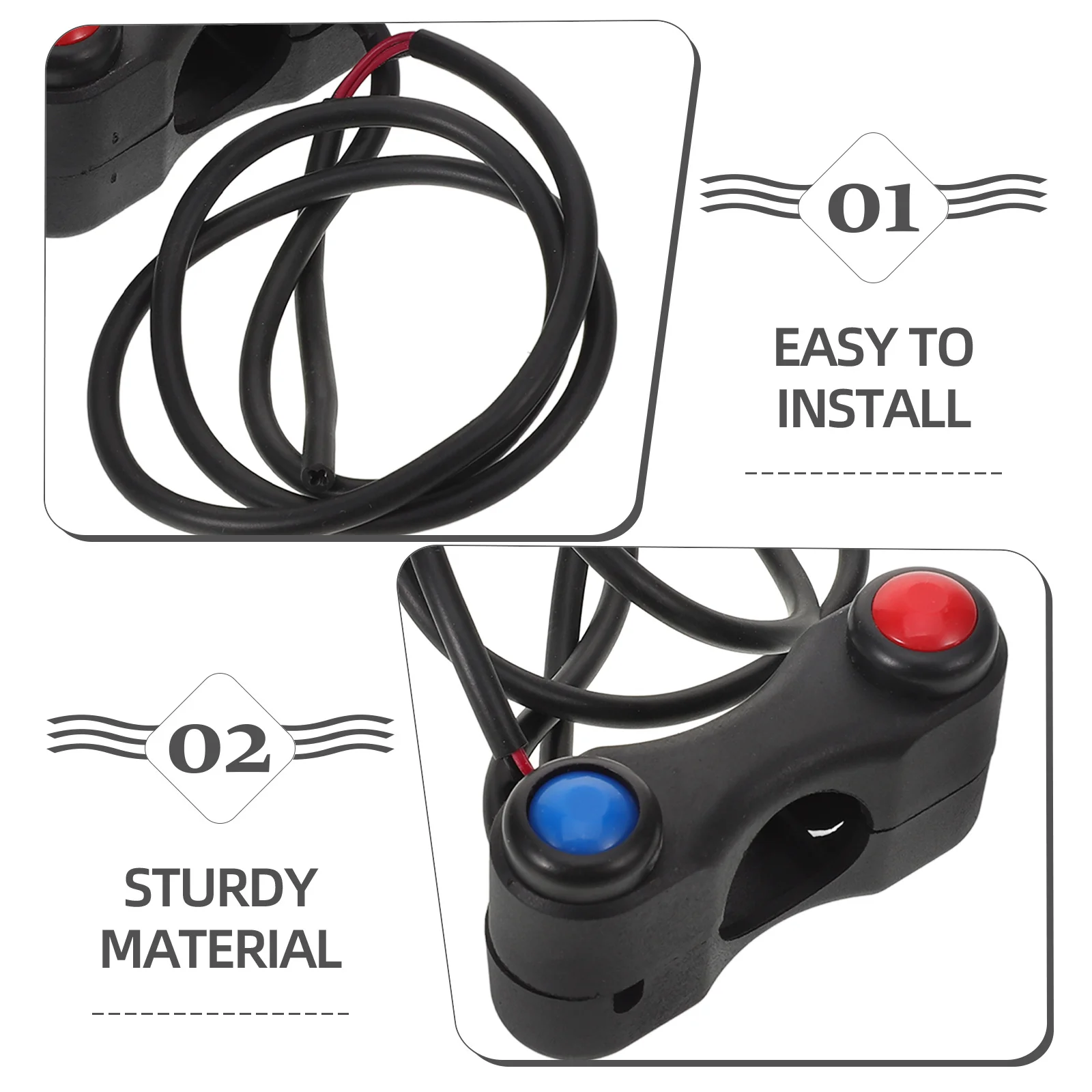 

Multifunction Motorcycle Horn Handlebar Control For Scooter Atv Electric Bike 2 Button Universal 7/8Inch Horn Switch Automatic