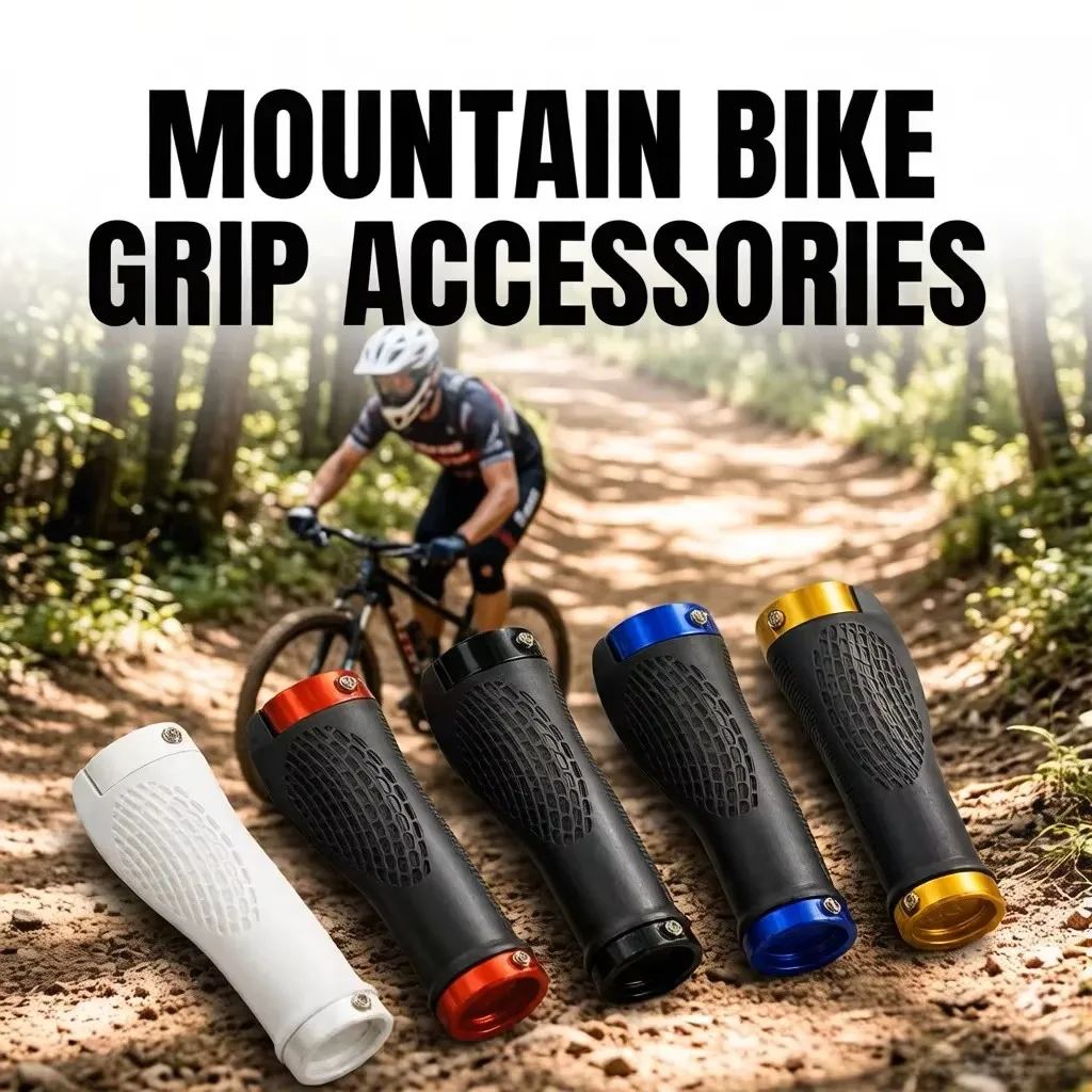 

Ergonomic Bike Grips with Aluminum Bar Ends, Non-Slip Rubber Handlebar Grips for Mountain Bike & Road Bicycle