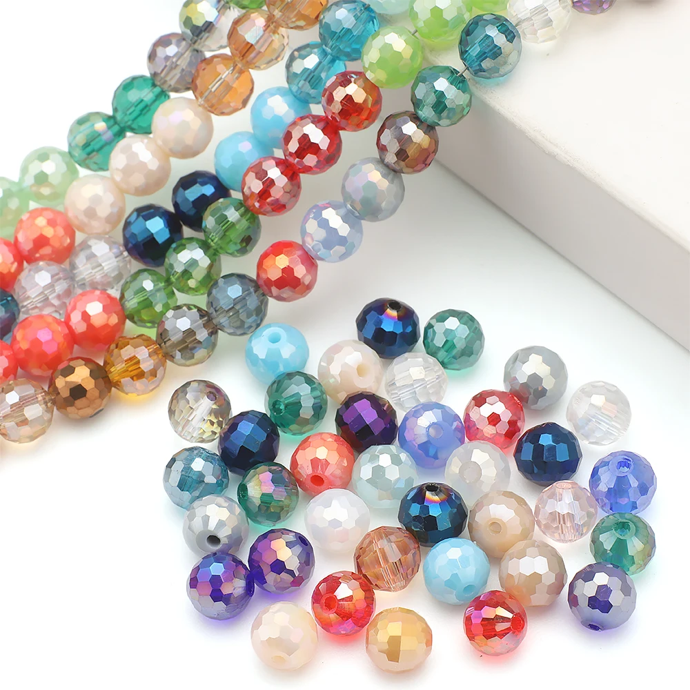36 قطعة/الوحدة 8 مللي متر مختلط اللون كريستال الجولة AB خزر عازل الزجاج فضفاض الخرز اليدوية صنع النساء المجوهرات سوار ذاتي الصنع إكسسوارات #1