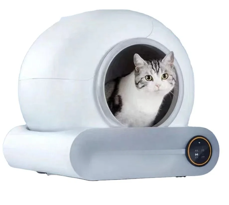 2024 App Control Automatic Cat Toilet 65L Self Cleaning Cats Sandbox Smart Litter Box Closed with cat weight monitoring