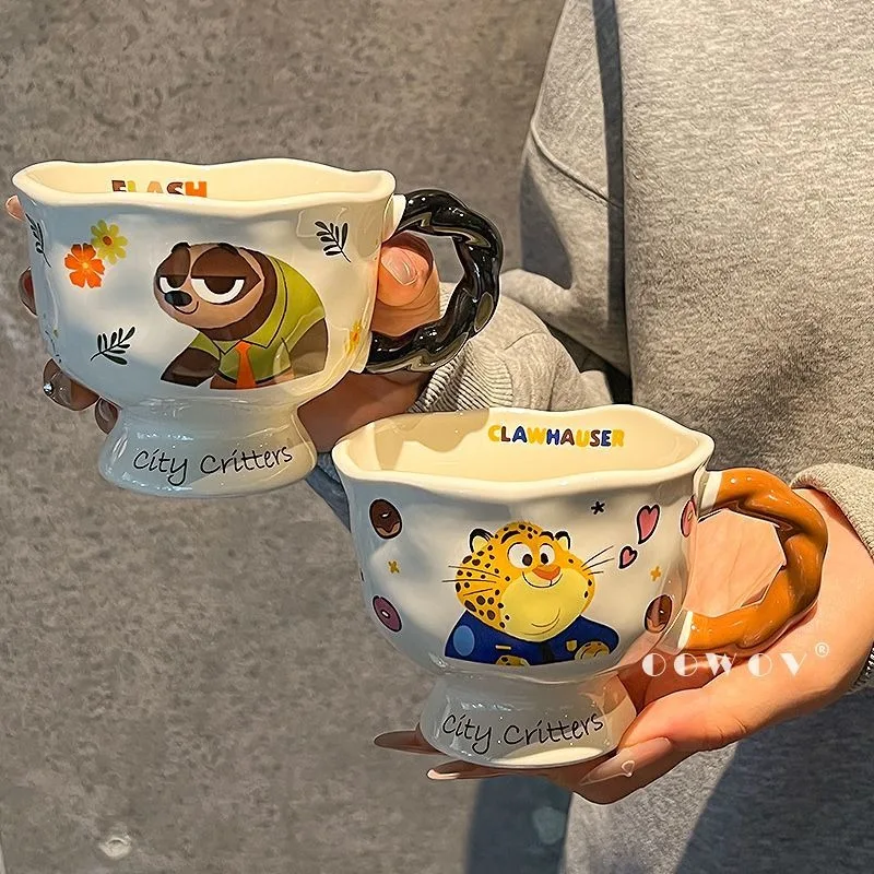 ديزني 360 مللي جوديث نيك القدح 2025 جديد أنيمي Clawharuser نمط المطبوعة اكسسوارات فنجان القهوة زوجين الكرتون كوب ماء هدية