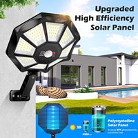Outdoor Solar Street Lights with Motion Sensor 168 LEDs 8-Sided Lighting Solar Powered Yard Security Lamp Wall Light