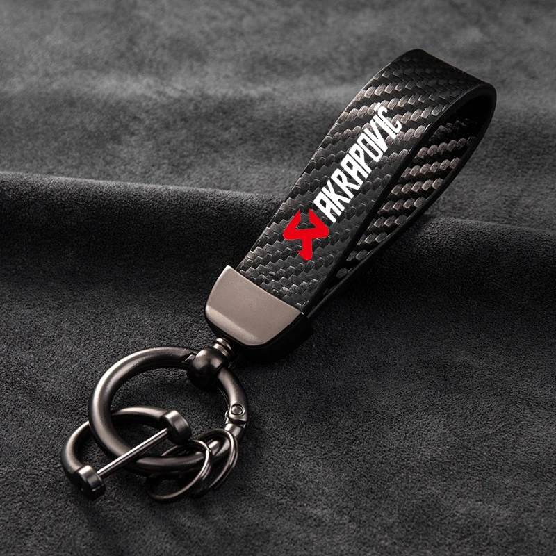 Ultra-clear printing Premium carbon fibre textured key chain Suitable for AKrapovic car accessories