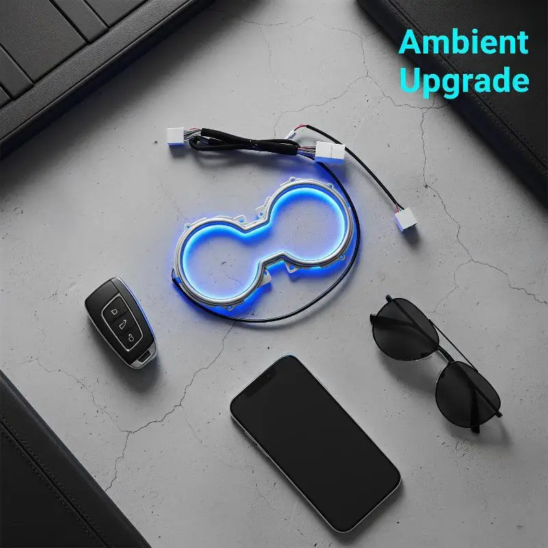 Colorful LED Cup Holder Lights for Camry 2018-23 Upgrade Car Interior Ambience 1PCS