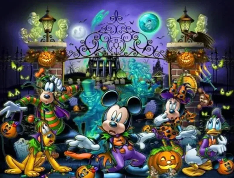 Disney Halloween Jigsaw Puzzle Cartoon Mickey Mouse Winnie Bear Puzzls Decompression Toys Imagine Early Childhood Education Toys