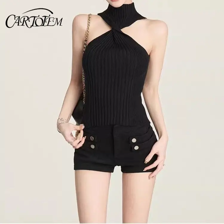 شورت مستقيم للنساء، سروال كاجوال نحيف نقي للخصر المنخفض الصغير