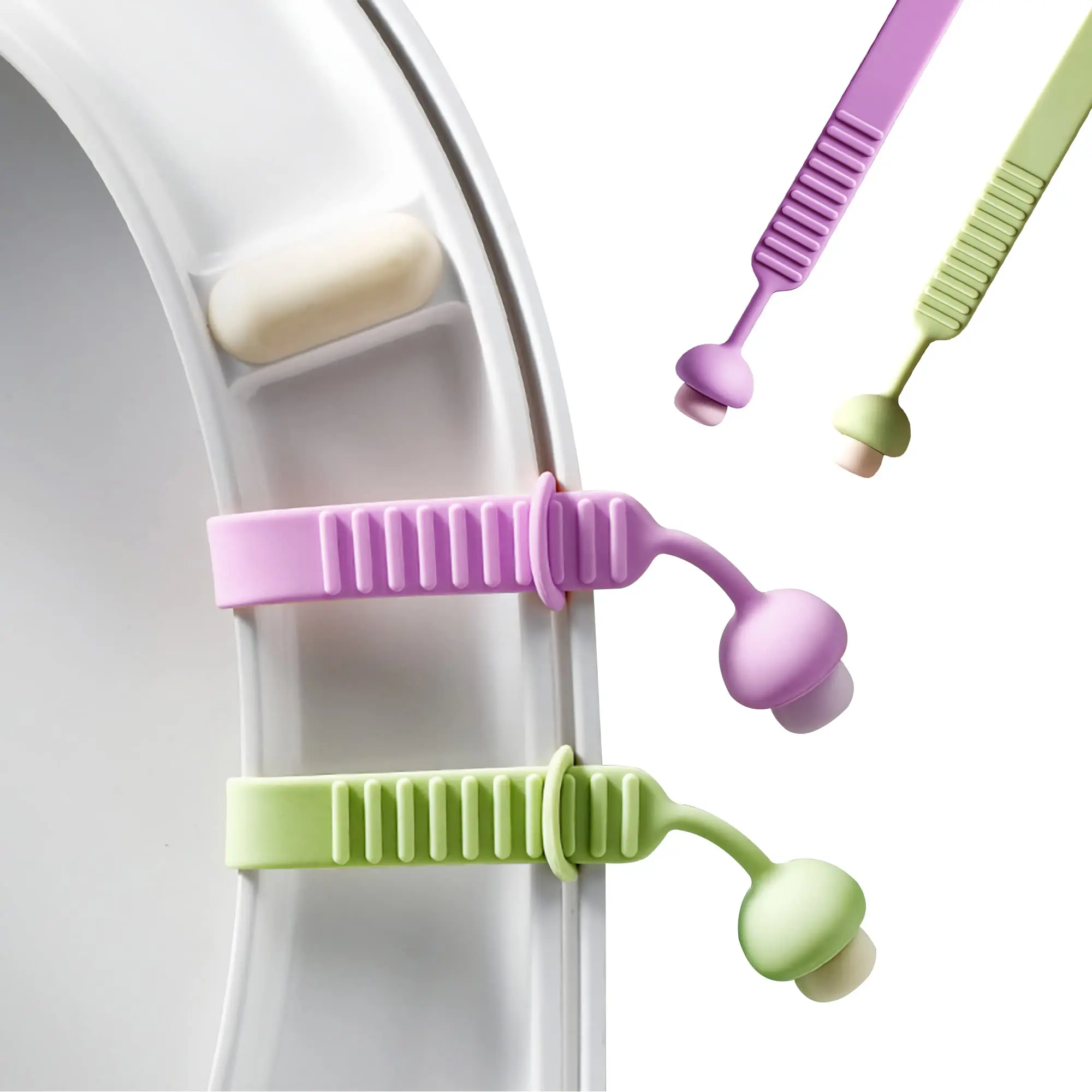 

Silicone Toilet Seat Handle To Lift, Avoid Touching the Toilet Lid, for Home, Office,Easy Application 4 Pcs ( 1Each Of 4 Colors)