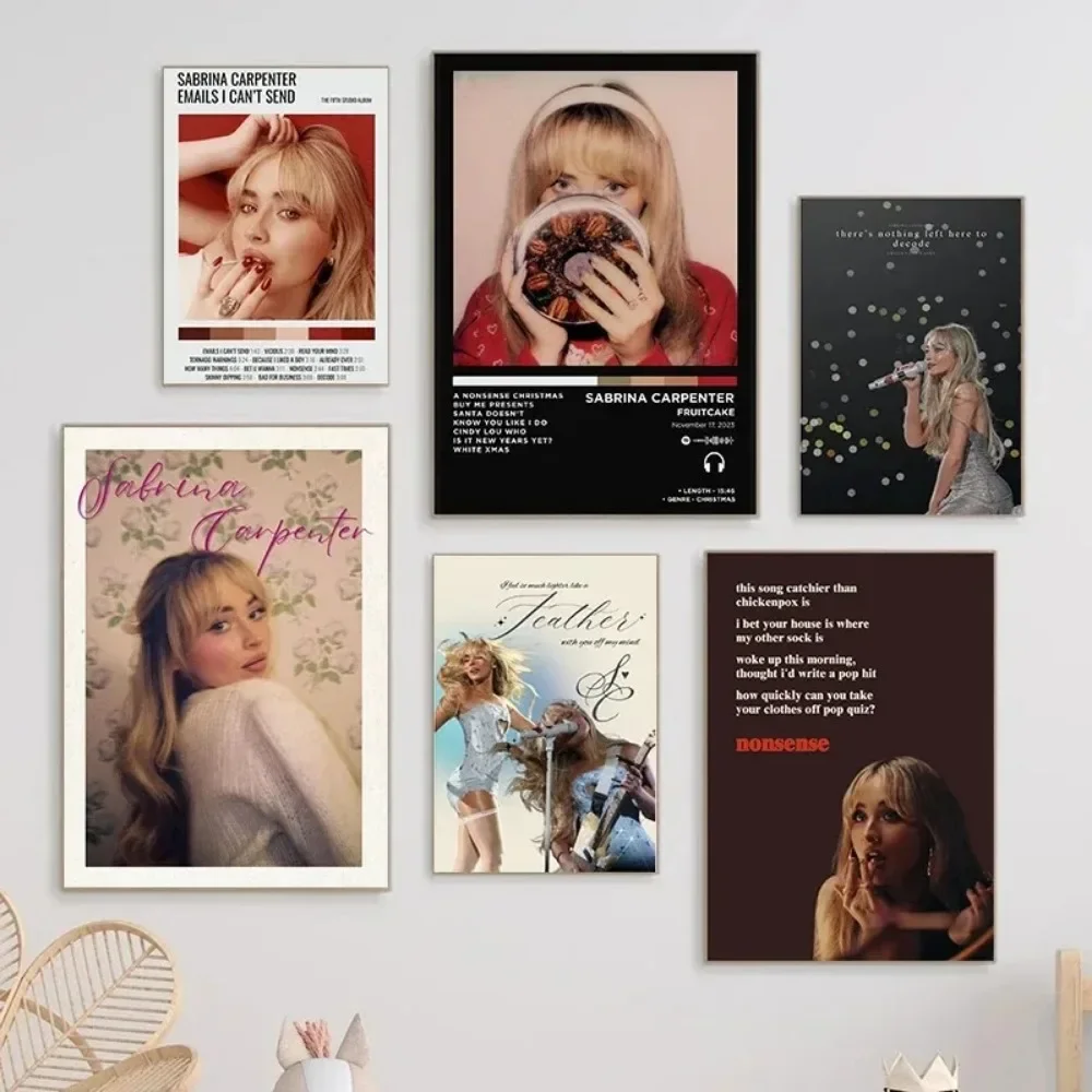 Modern Pop Music Singer Sabrina Carpenter Music Album Cover Poster Canvas Paintings Wall Art Pictures Home Decor