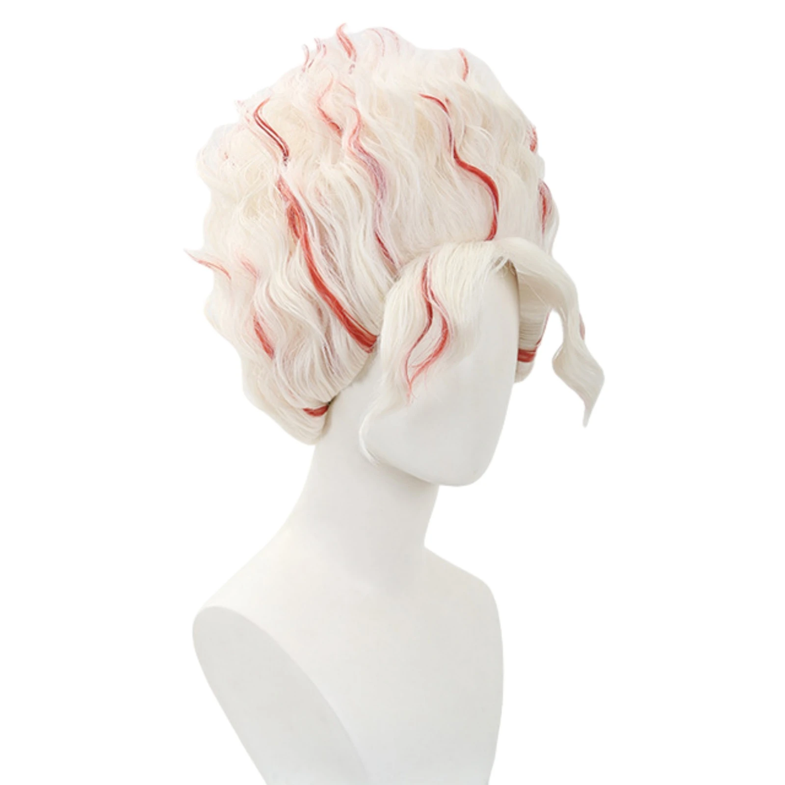 Okarun-Peluca de Cosplay de Anime Takakura Ken para hombre, tocado de pelo rizado resaltado en rojo y blanco, accesorios de Halloween