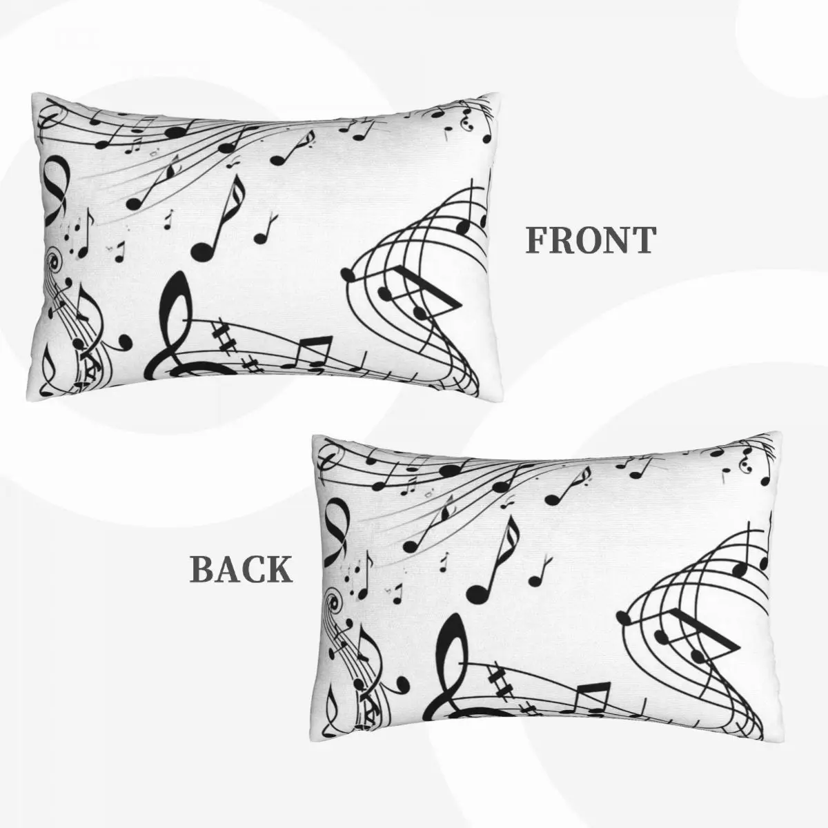 Abstract Piano Keys With Musical Notes Rectangle Pillowcase Cushion Cover Decor Bedroom Bed Home Comfort Throw Pillow