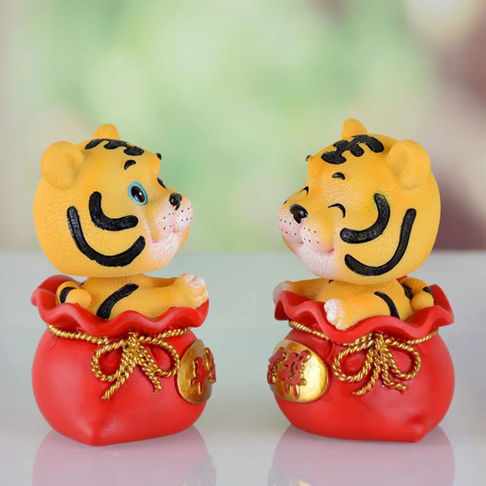 

1pc Resin Tiger Desk Adornment Festive Animal Ornament Craft Small Home Adornment Tiger Shape Ornament Statue