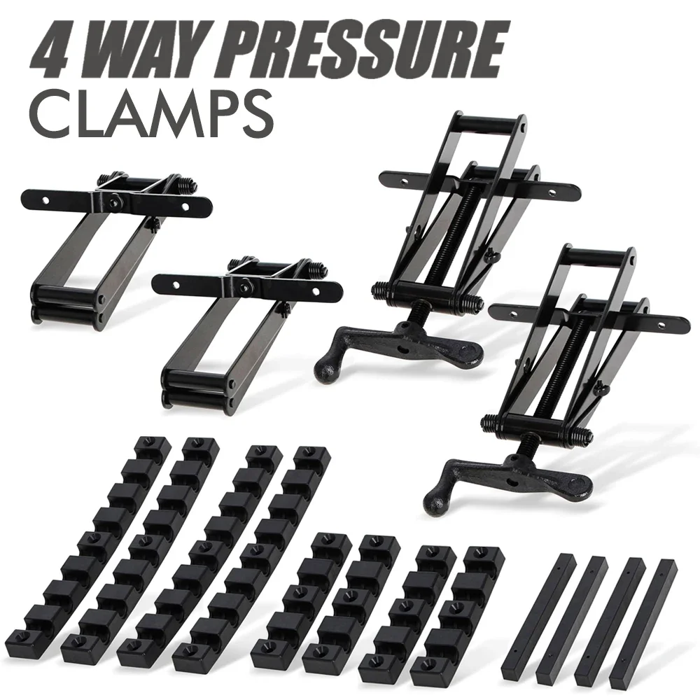 4 Way Pressure Clamps Set Custom-width Clamp Splicing Board Positioning Panel Fixed Clip Carpenter Woodworking Tools