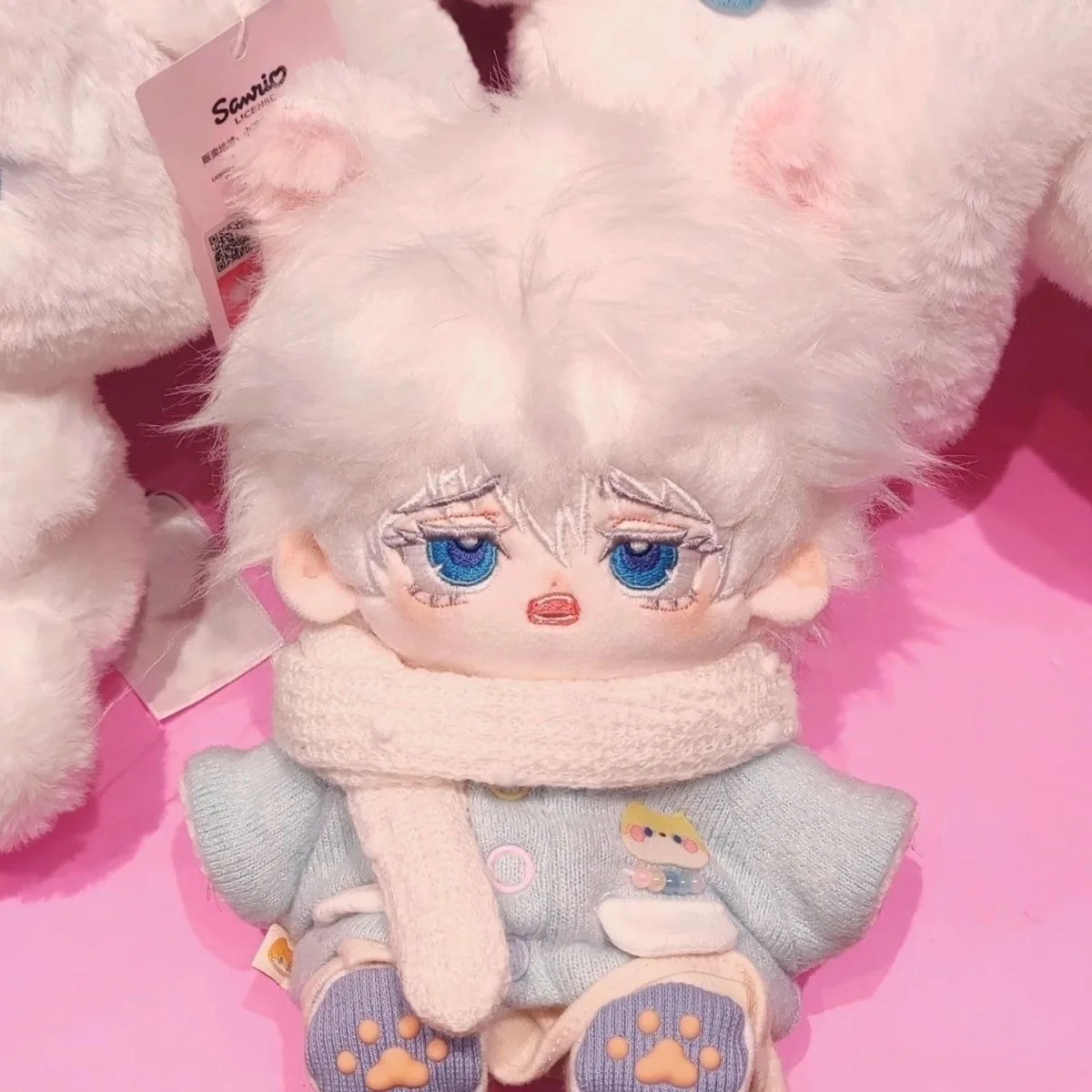 20 سنتيمتر Jujutsu Kaisen Gojo Satoru فستان قطيفة دمية قطنية تأثيري الملابس مع الهيكل العظمي بلوشي آذان هدايا عيد الميلاد لعب للأطفال